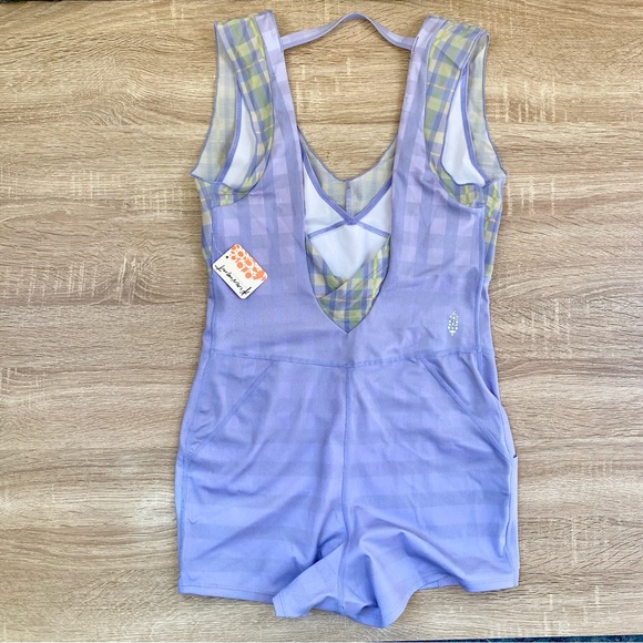 NWT Free People Movement Sheer Luck Set Romper Skirt FP Movement Bluebell Combo - Picture 7 of 14
